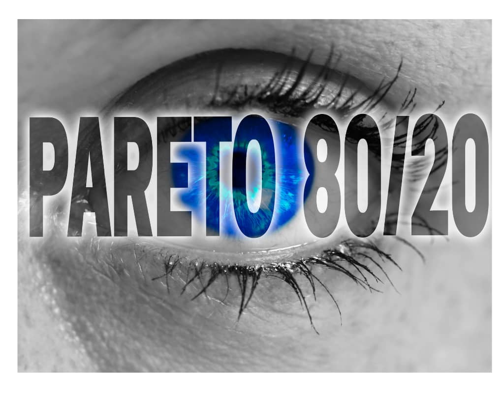 pareto principle 80 20 looking through eye