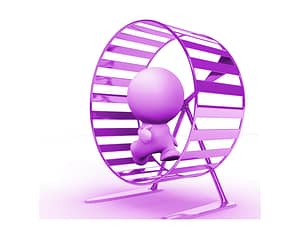 human on a hamster wheel