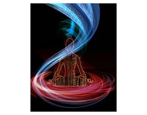 meditation and colourful swirl