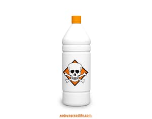 toxic cleaning bottle with skull and crossbones