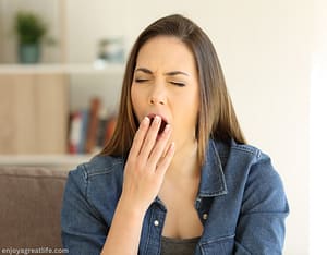 woman looking exhausted