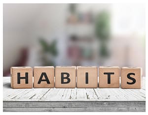 habits word on wooden blocks