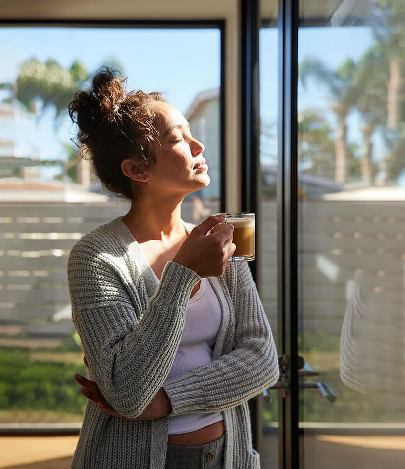 woman drinking bulletproof coffee