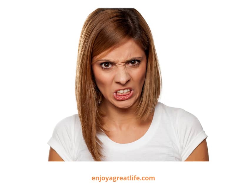woman with angry face